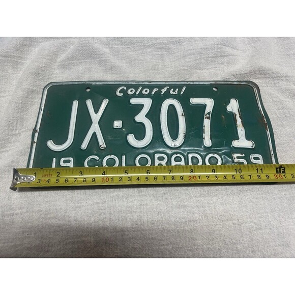 1959 COLORADO License Plate JX -3071 - Picture 3 of 4